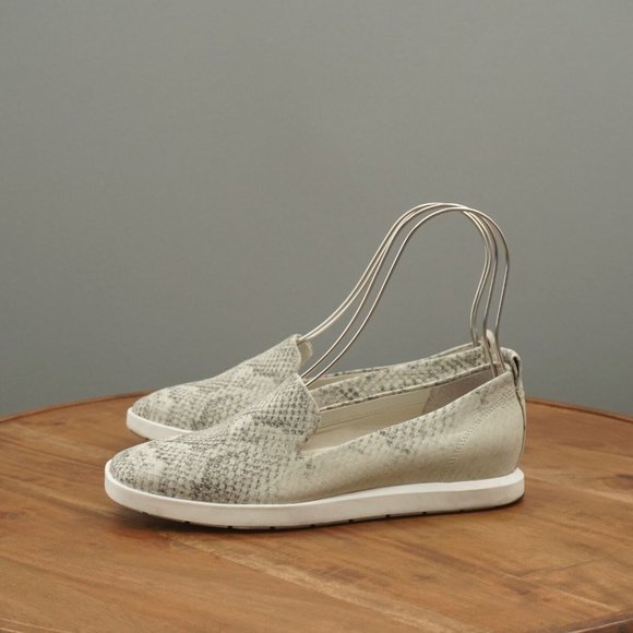 Franco Sarto Womens Boston Faux Leather Snake Loafers Size 7 M Gray White - Picture 4 of 12